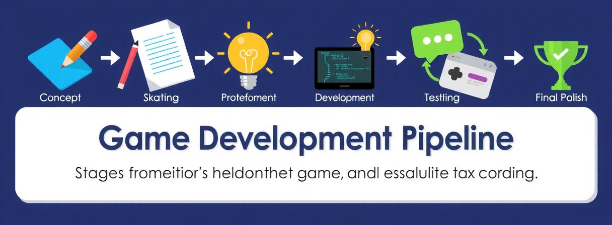 Idea-to-Immersion Pipeline Infographic showing stages of mobile game development
